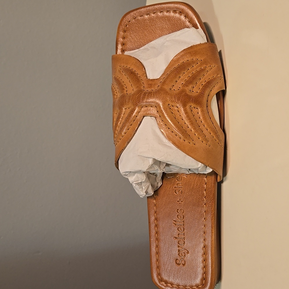 Seychelles Leather Slide Sandals Madhu Tan W6.5 - Picture 4 of 5